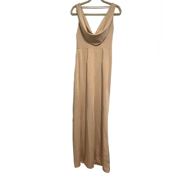 Marchesa Notte Bridesmaids Champagne Cowl Back Gown - Picture 5 of 9